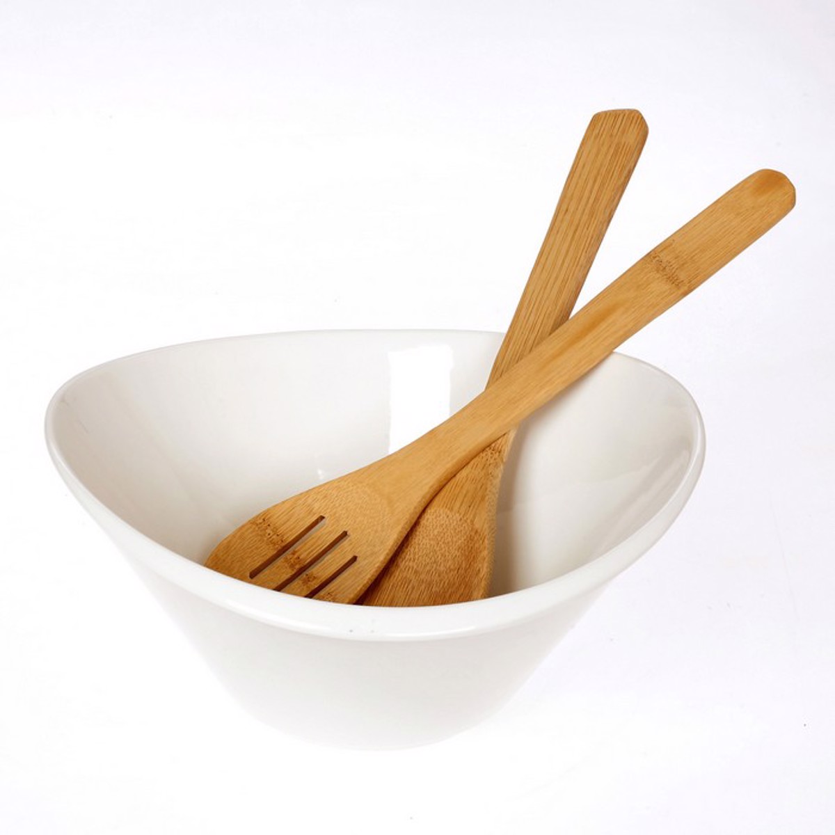 Cryspo Trio Salatiera Porselanis Stronguli 26ek me Koutales Bamboo 26000901